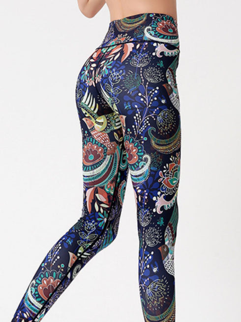 Printed High Waist Active Leggings - Odaingerous